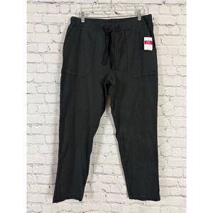 NWT Fresh Produce Black Priya Jogger Pants Women Size Large L Drawstring Casual